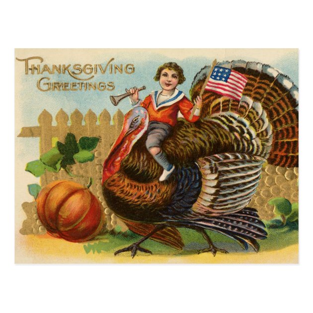 Vintage Turkey Thanksgiving Greetings Postcard