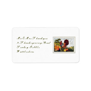 Vintage Turkey Thanksgiving Label