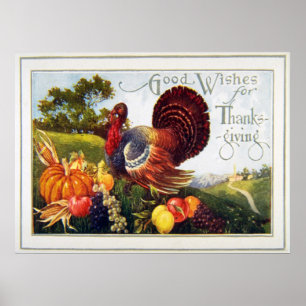 Vintage Turkey Thanksgiving Poster