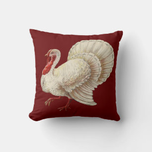 Vintage Turkey Thanksgiving Throw Pillow