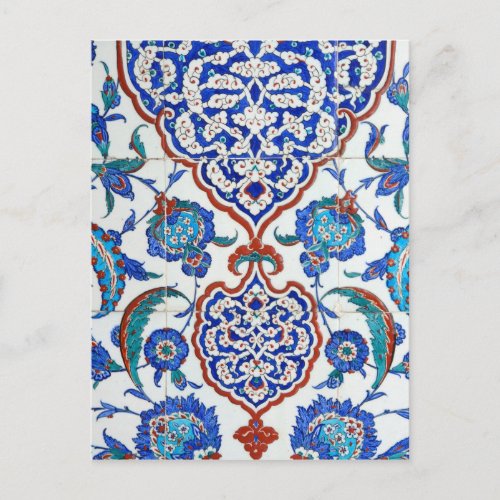 Vintage turkish tiles postcard