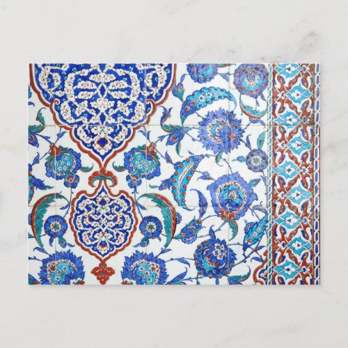 Vintage turkish tiles postcard