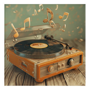 Vintage Turntable Digital Art