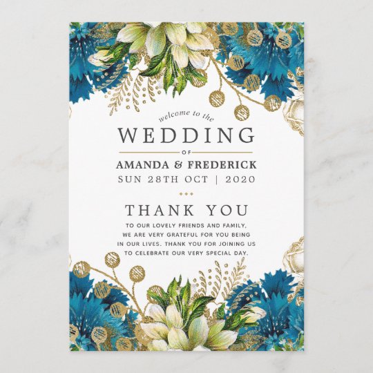 Vintage Turquoise And Gold Shabby Chic Wedding Program Zazzle Com