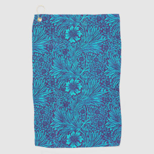 Vintage turquoise dark purple floral pattern golf towel