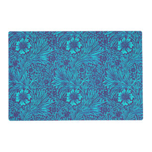 Vintage turquoise dark purple floral pattern placemat