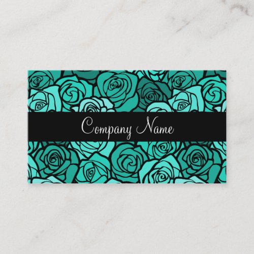Vintage turquoise roses Business Card