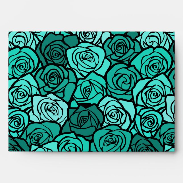 Vintage turquoise roses Envelope (Front)