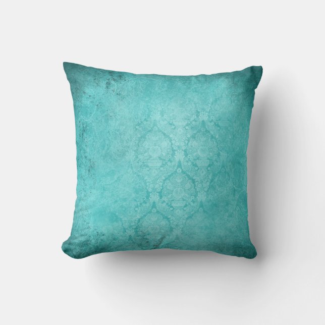 Vintage Turquoise Throw Pillow (Front)