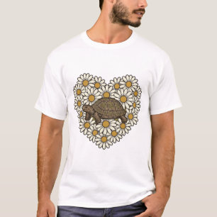 Vintage Turtle Floral Heart Vector Design_1 T-Shirt