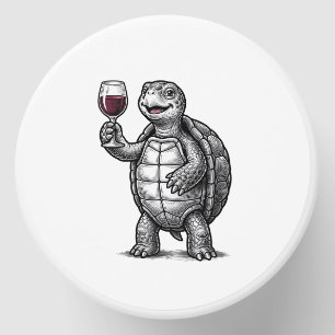 Vintage Turtle Holding Wine Glass Shirt Design_1 Mini Candle Favors