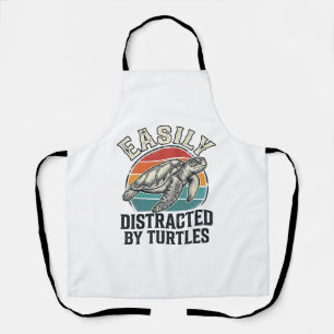 Vintage Turtle Lover Easily Distracted by Turtles Apron