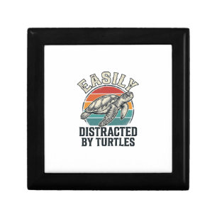 Vintage Turtle Lover Easily Distracted by Turtles  Gift Box