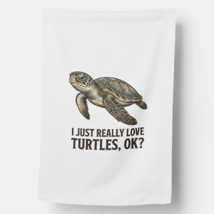 Vintage Turtle Lover Funny Sea Turtle Shirt_1 House Flag