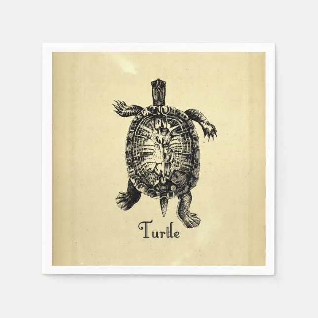 VINTAGE TURTLE PAPER NAPKINS (Front)