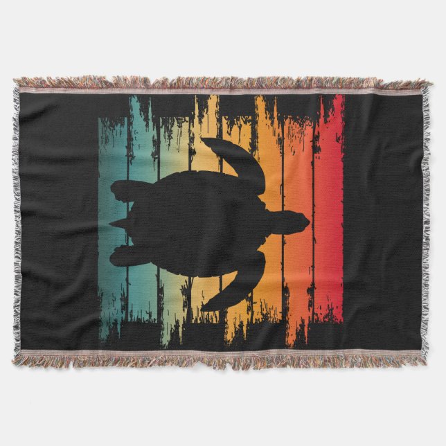 VINTAGE TURTLE SEA CREATURE REPTILE THROW BLANKET (Front)