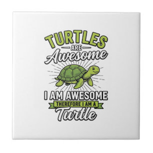 Vintage Turtles Are Awesome Funny Turtle Shirt_1 Ceramic Tile