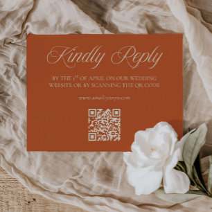 Vintage Tuscan Garden Wedding QR Code RSVP Card