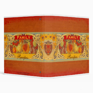 Vintage Tuscan Sunflower & Fruit Recipe Binder