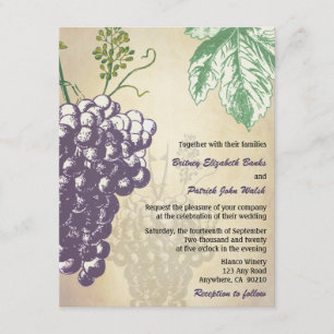 Vintage Tuscan Winery Vineyard Wedding Invitations