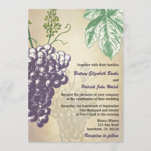 Vintage Tuscan Winery Vineyard Wedding Invitations