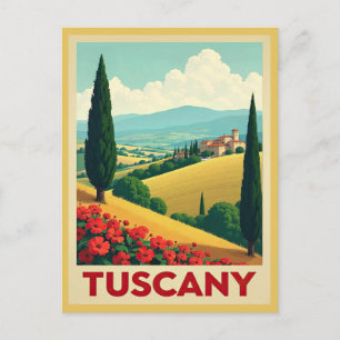 Vintage Tuscany Italy Italian Villa Retro Travel Postcard