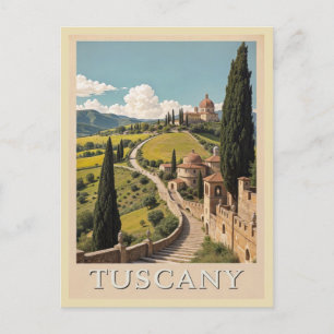 Vintage Tuscany Italy Italian Villa Retro Travel Postcard