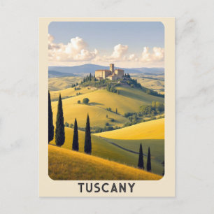 Vintage Tuscany Italy Villa Countryside Travel Postcard