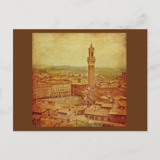 Vintage Tuscany, medieval Siena Postcard (Front)