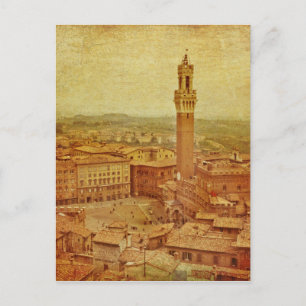 Vintage Tuscany, medieval Siena Postcard