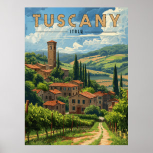 Vintage Tuscany Travel  Poster