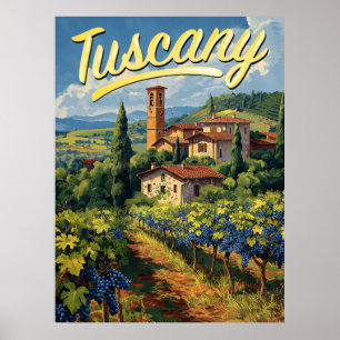 Vintage Tuscany Travel  Poster