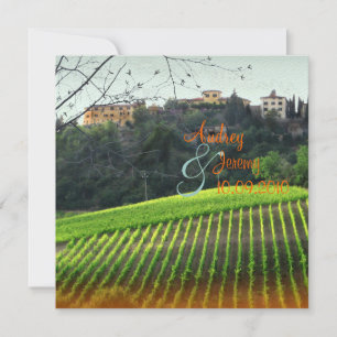 Vintage, Tuscany Vinyard/destination wedding Invitation