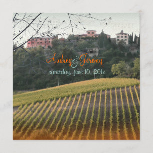 Vintage, Tuscany Vinyard/destination wedding Invitation