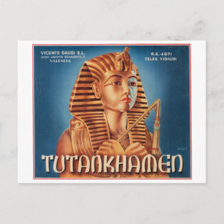 Vintage Tutankhamen Fruit Crate Label Postcard