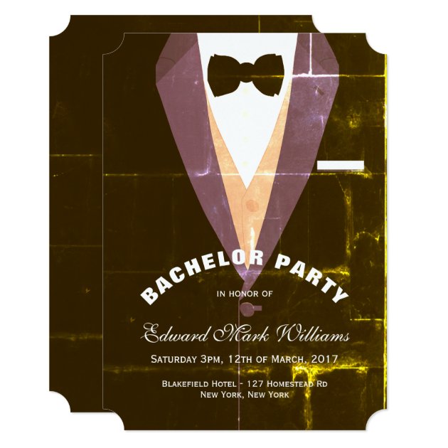 Vintage Tuxedo Bachelor Party Invitation