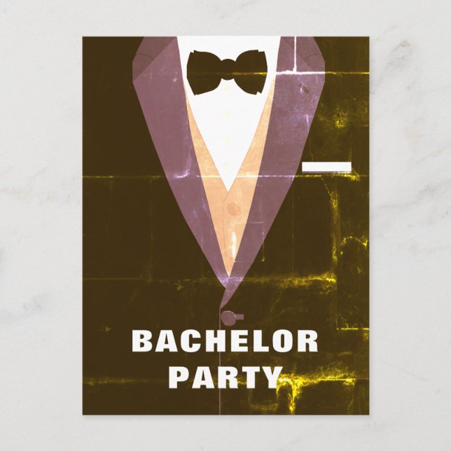 Vintage Tuxedo Bachelor Party Invitation (Front)