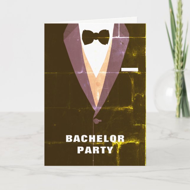 Vintage Tuxedo Bachelor Party Invitation (Front)