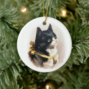Vintage Tuxedo Cat Art by H. Maguire • Ornament
