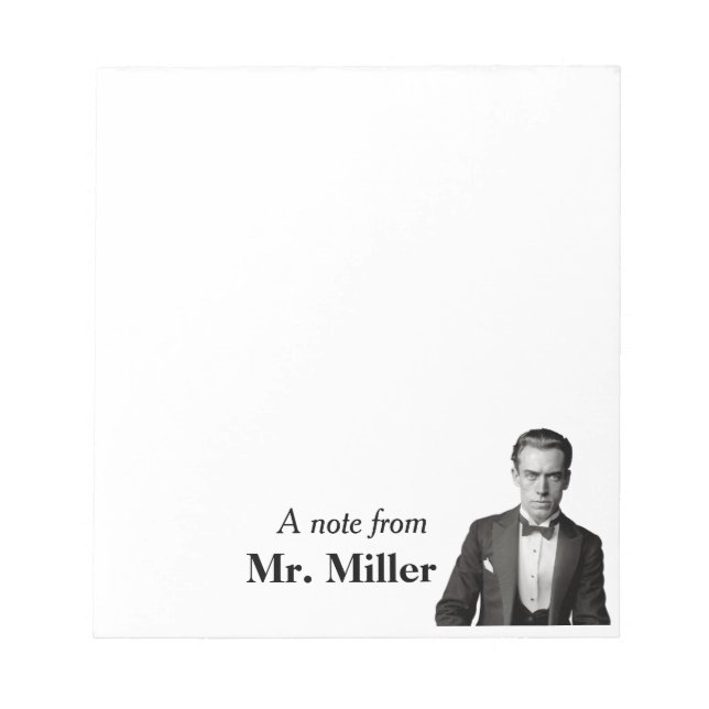 Vintage Tuxedo Gent Personalized   Notepad (Front)