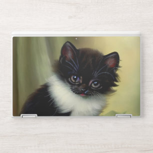 Vintage Tuxedo Kitten Illustration HP Laptop Skin