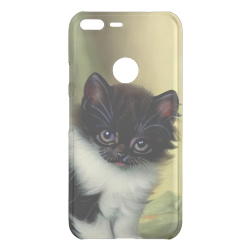 Vintage Tuxedo Kitten Illustration Uncommon Google Pixel XL Case