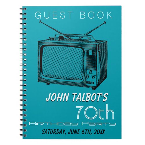 Vintage TV 70th Birthday Party Guest Book