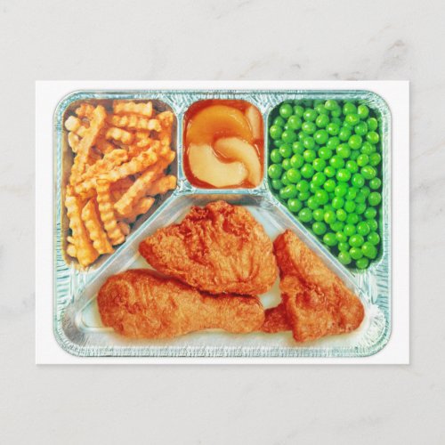 Vintage TV Dinner Fried Chicken Postcard