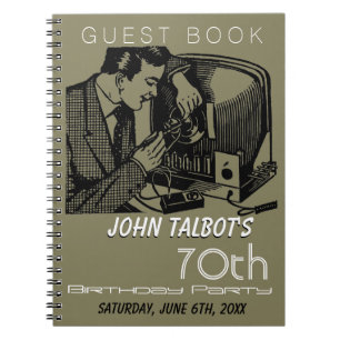 Vintage TV repairer 70th Birthday Party Guest Book