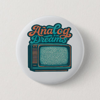 📺Vintage TV Retro Art – "Analog Dreams" Graphic Button