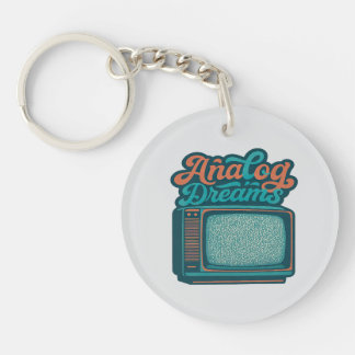 📺Vintage TV Retro Art – "Analog Dreams" Graphic Keychain