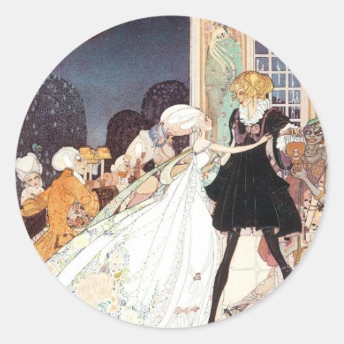 Vintage Twelve Dancing Princesses by Kay Nielsen Classic Round Sticker