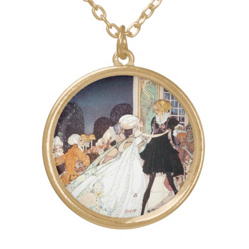 Vintage Twelve Dancing Princesses by Kay Nielsen Gold Plated Necklace