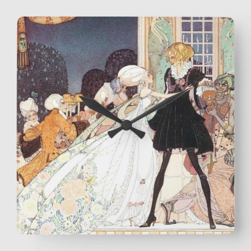 Vintage Twelve Dancing Princesses by Kay Nielsen Square Wall Clock